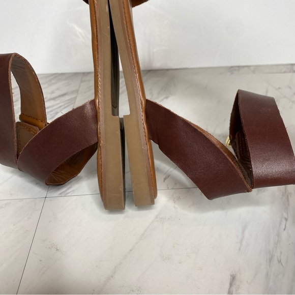 Franco Sarto Kimbra Brown Leather Ankle Strap Sandal 6 1/2 M - Picture 5 of 14